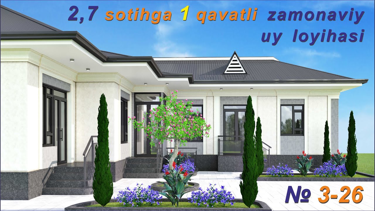 2.7 SOTIH YER MAYDONIGA 1 QAVATLI UY LOYIHASI. #architecture #gazablok #home #exterior #housedesign 
