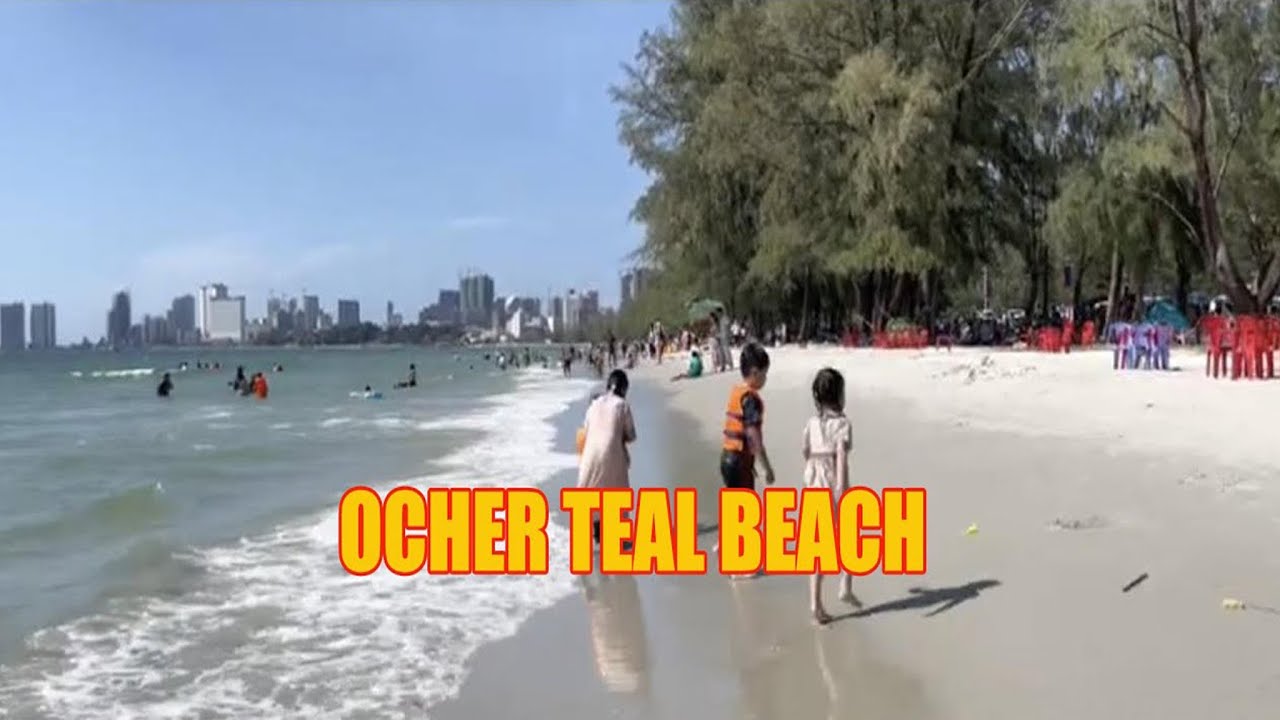 Amazing Ocher teal beach in Cambodia #hengteng