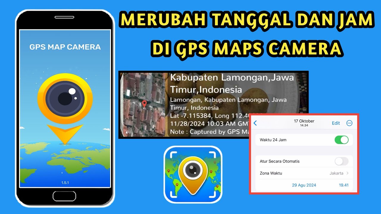 Cara Merubah Tanggal dan Waktu di Aplikasi GPS Maps Camera