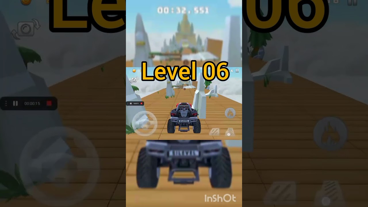 Mountain climb stunt game level 6.     4/100