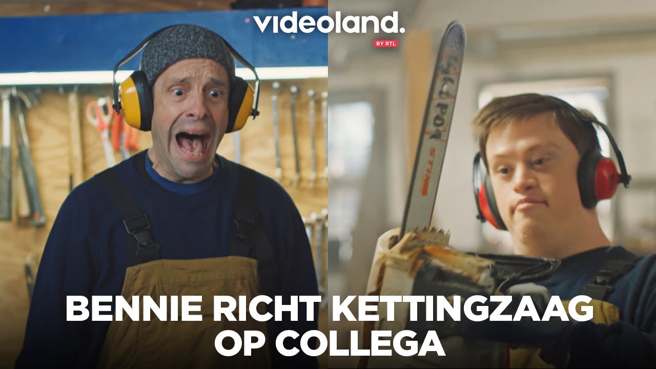 Bennie laat collega flink schrikken met een kettingzaag op zijn eerste werkdag | Bennie