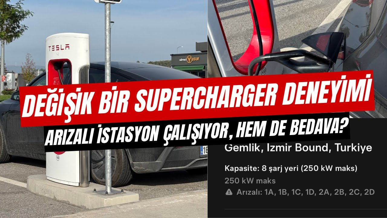 TESLA SUPERCHARGER'DA BEDAVA ŞARJ ETTİM? | Arızalı Görünen İstasyon Çalışıyordu Ama...| @OtoGrafi