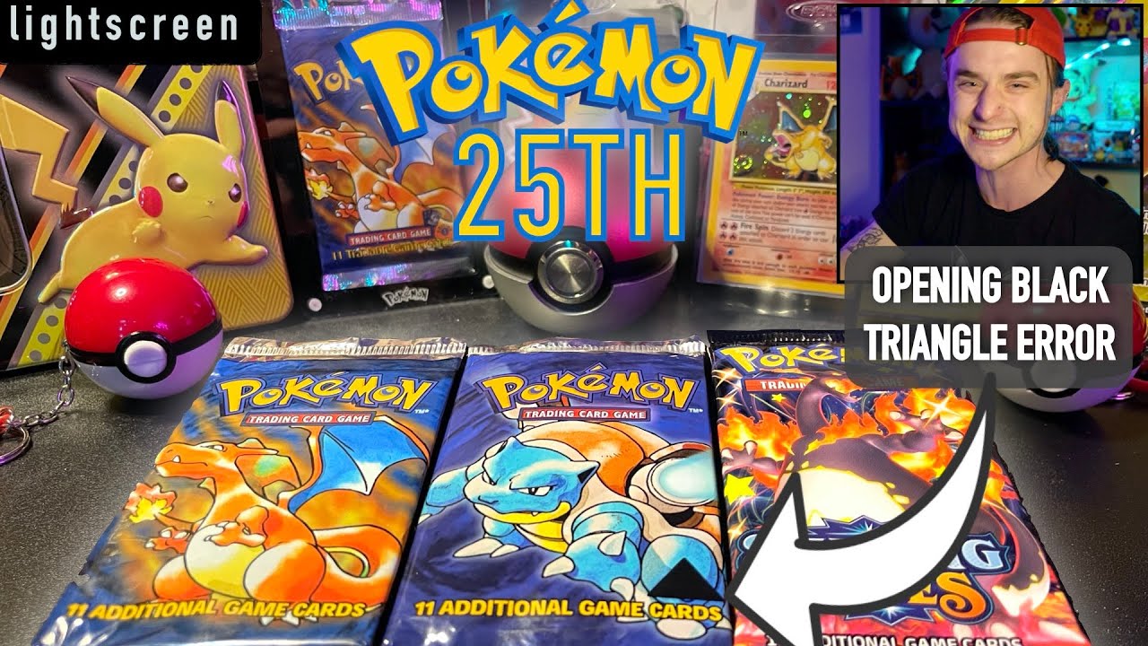 OPENING A BLACK TRIANGLE BASE SET ERROR PACK TO CELEBRATE POK&Eacute;MON DAY! #POKEMON25 | lightscreen