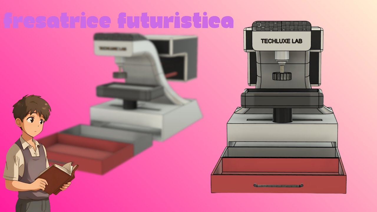ho progettato una fresatrice futuristica comandata da Piu punti. creato da 