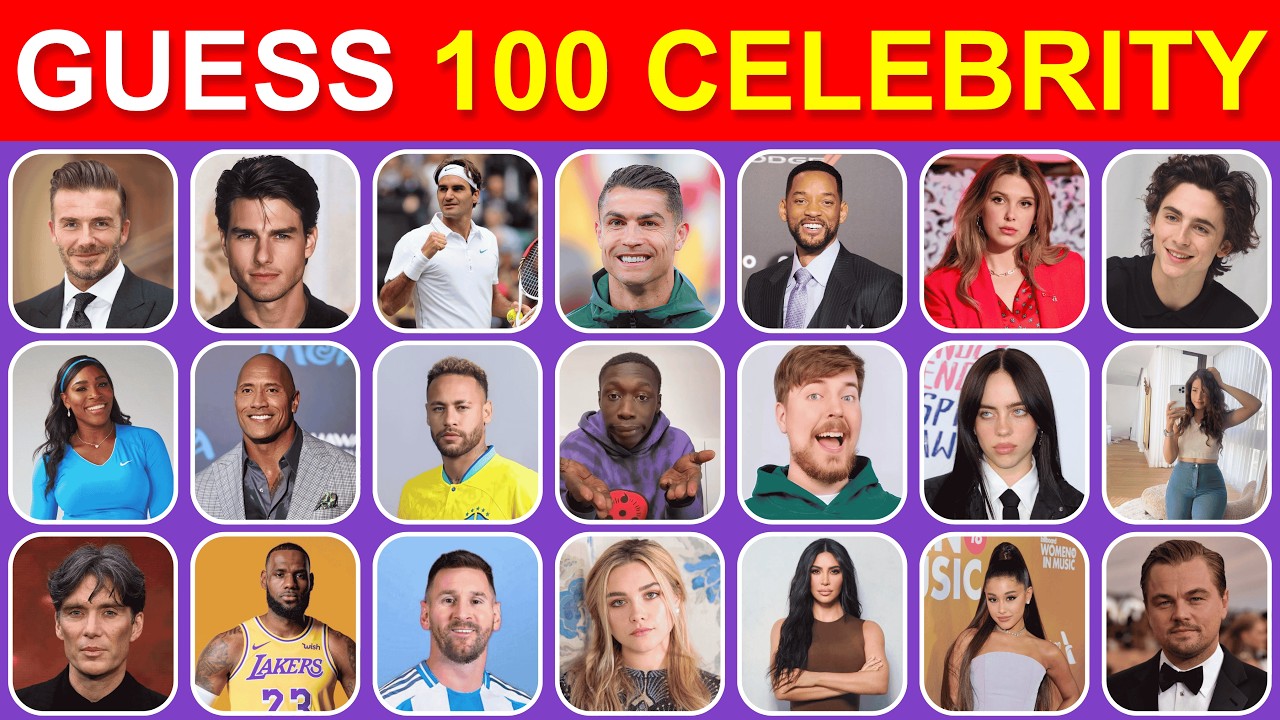 Can you Guess the Celebrity in just 3 Seconds? | 100 Most Famous People