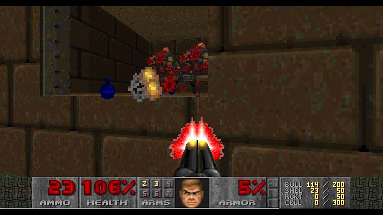 Doom 2 Map 02 Version 1.666 No Damage Completion + Bonus Challenge with Commentary