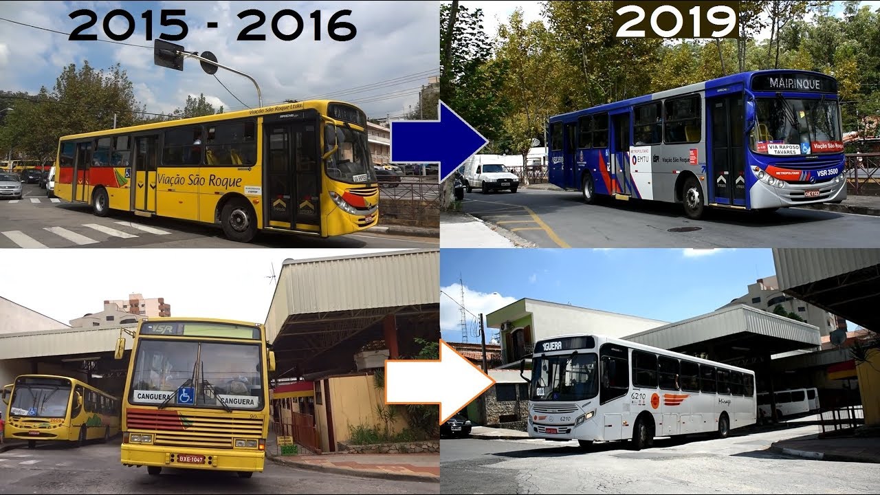 Ônibus Urbanos e Intermunicipais de São Roque - antes e depois