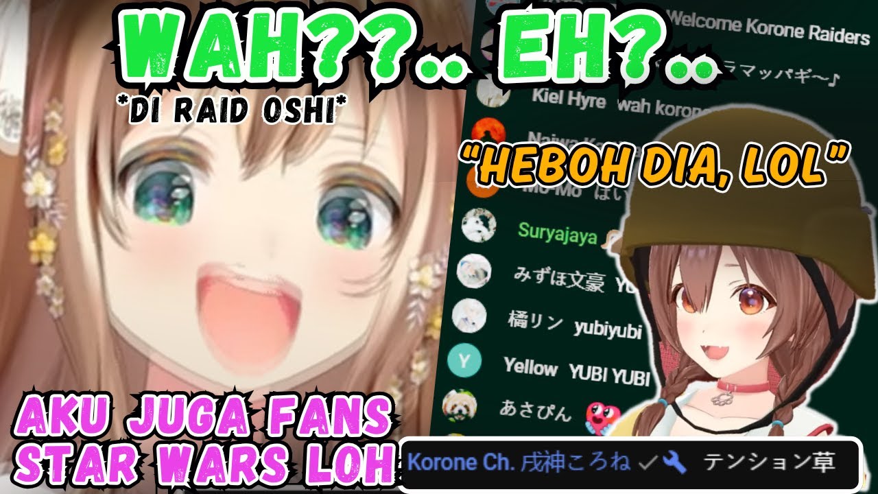 HEBOHNYA RISU Di-Raid Sang Oshi KORONE, Langsung Bahas Star Wars【Hololive | Clip】