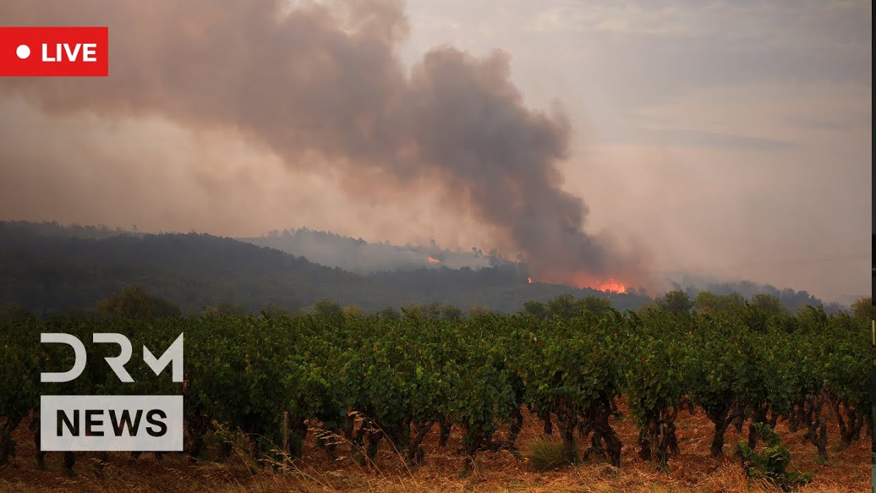 LIVE: Wildfire Smoke Rises Over Southern France’s Aude Region | AL1B