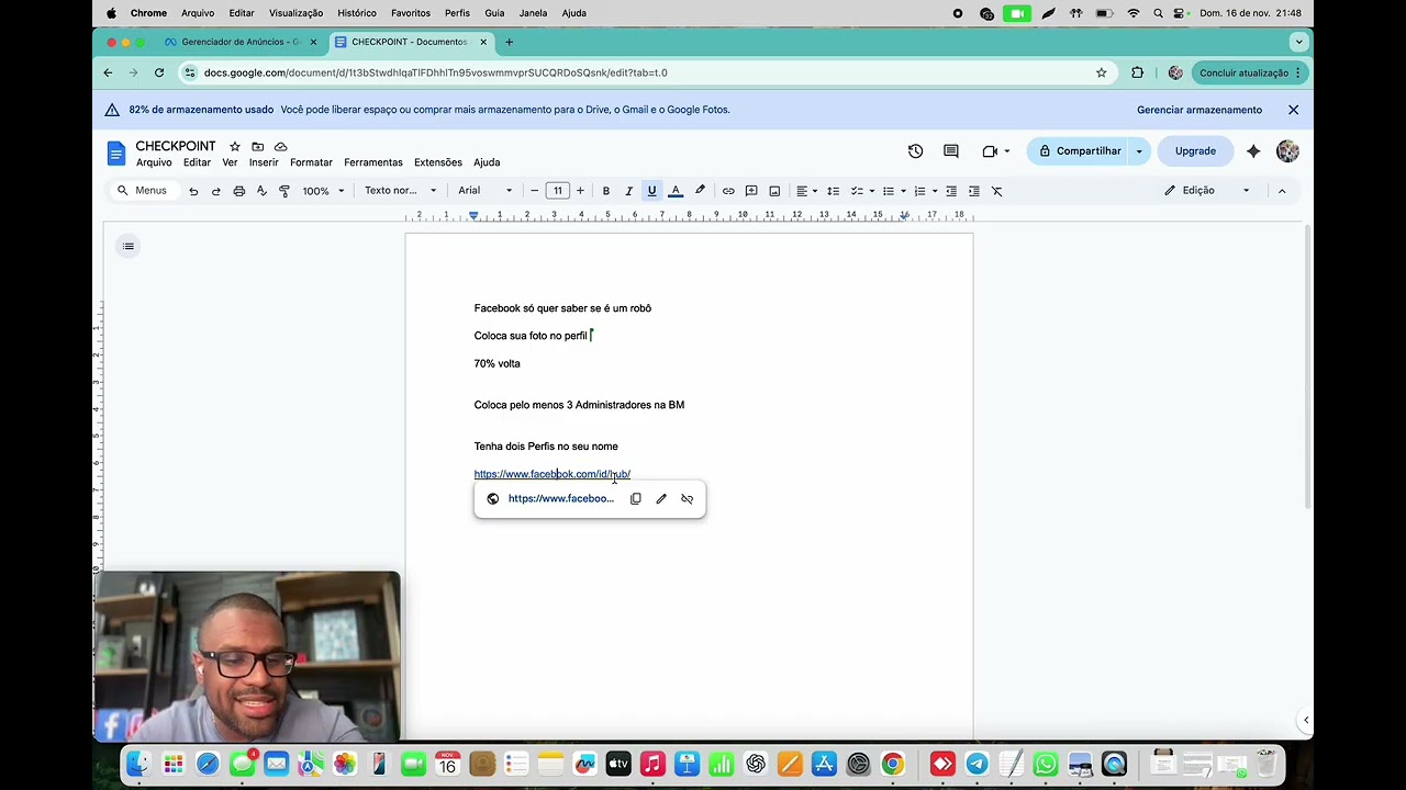 CHECKPOINT BLOQUEIO FACEBOOK SELFIE COMO RESOLVER
