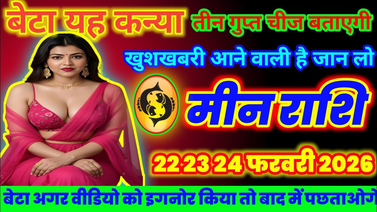 मीन राशि वालों यह कन्या तीन गुप्त चीज बताएगी | कब बताएगी जान लो | today meenrashi 2026