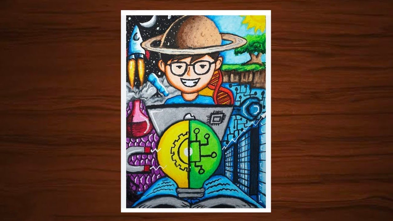 How to draw poster on Science & Technology step by step for beginners // Award winning 🏆 drawing