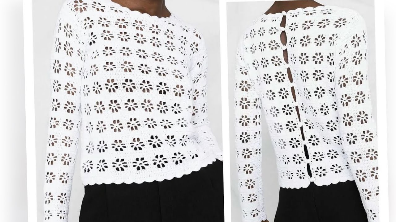 Посмотрите, что можно сделать крючком! Красивая блузка или свитер, связанная крючком, пошаговая и...