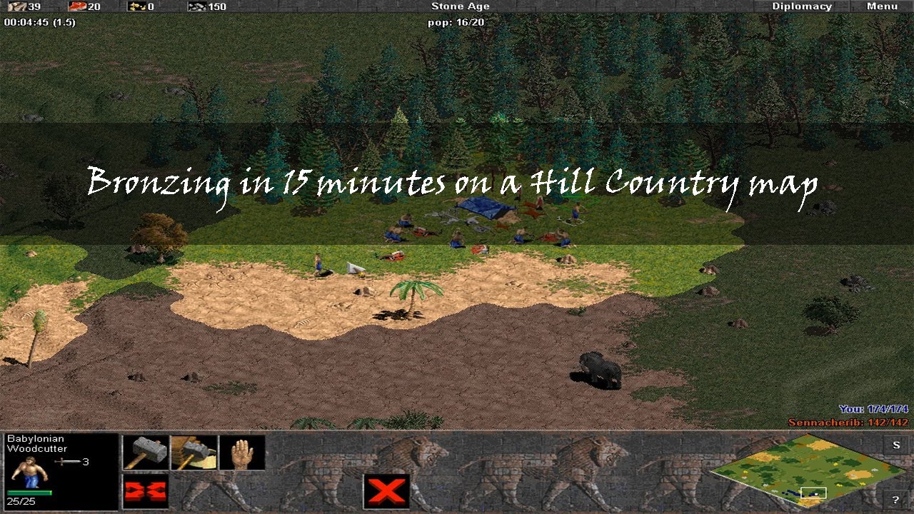 Age of Empires Tutorial - Getting to the bronze age in under 15 minutes (Hill Country)
