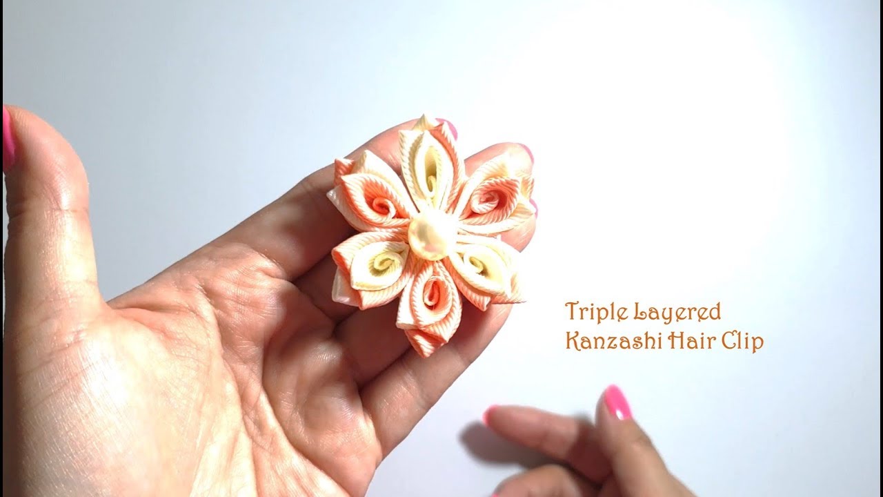 Tutorial for Kanzashi Triple Petal Ribbon Flower - Advance Design 5