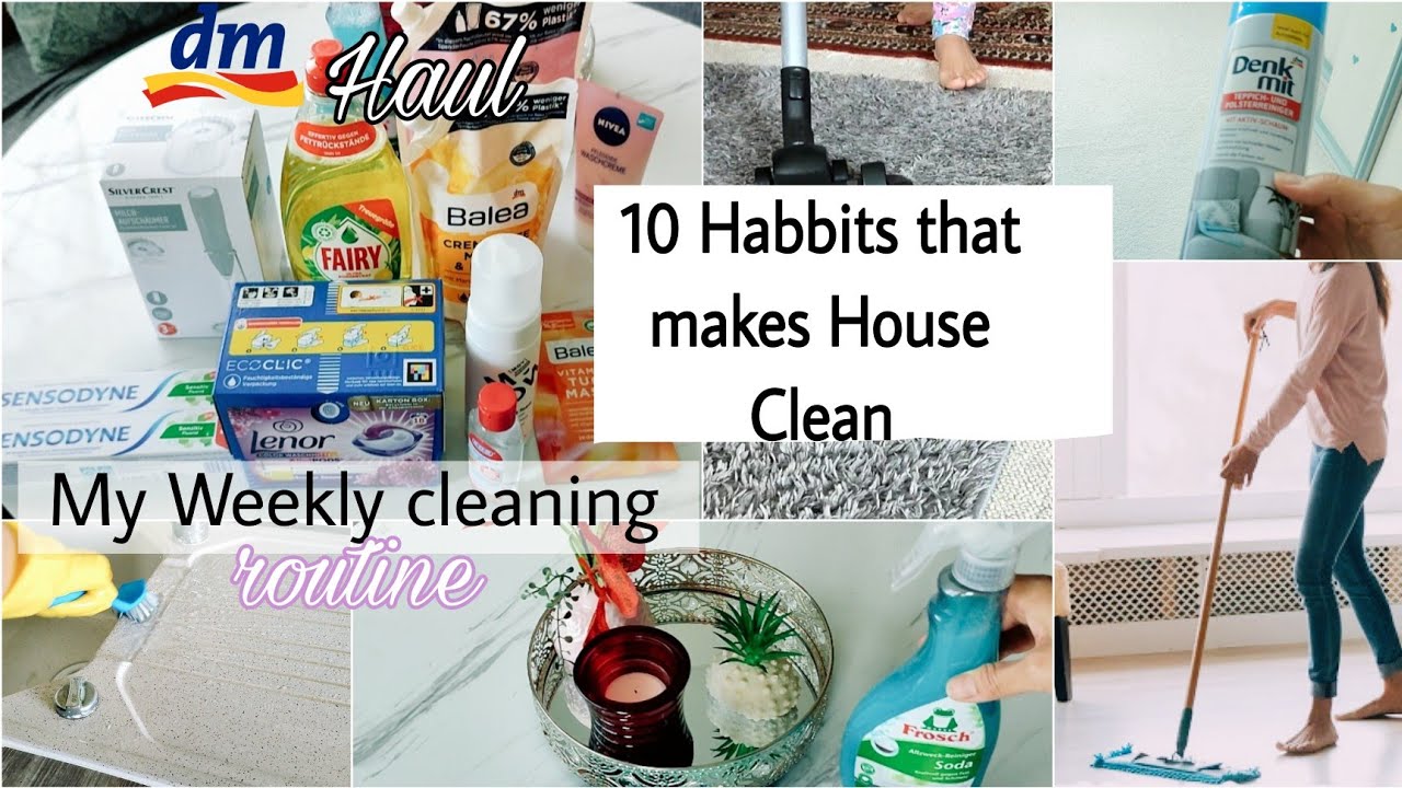 Weekly cleaning Routine/ 10 Habbits makes Home clean/ dm Haul Germany 🇩🇪