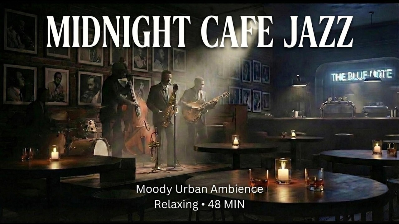 Urban Night Jazz 🌃 Midnight City Café Ambience | Smooth Sax & Guitar