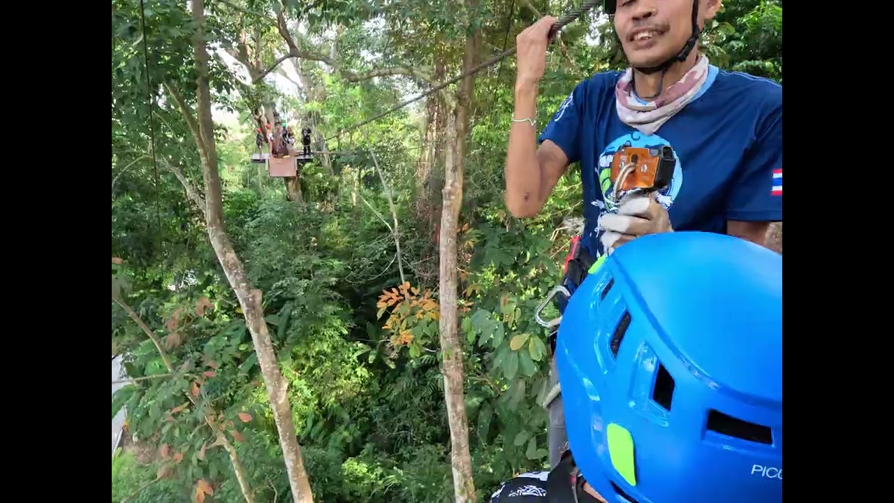 Hanuman World Thailand. Ziplining.