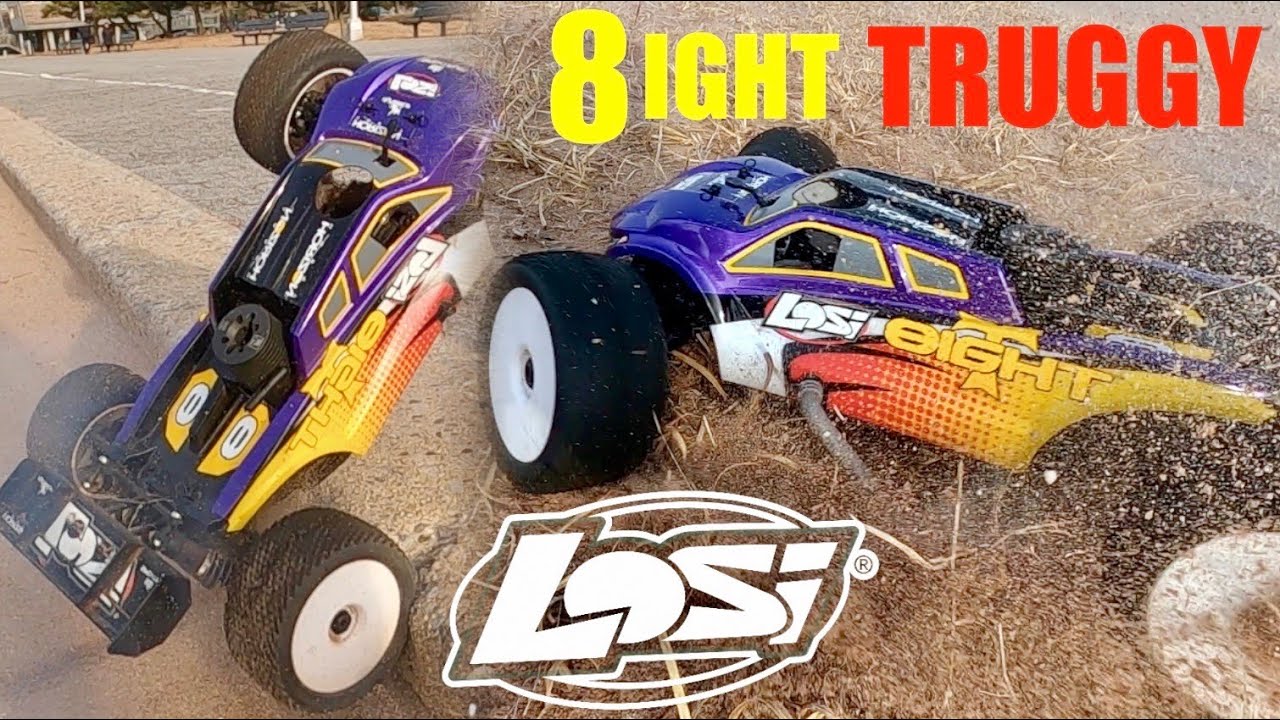 Team Losi 8IGHT Nitro Truggy - Test Drive, JUMPS & Sand BASH