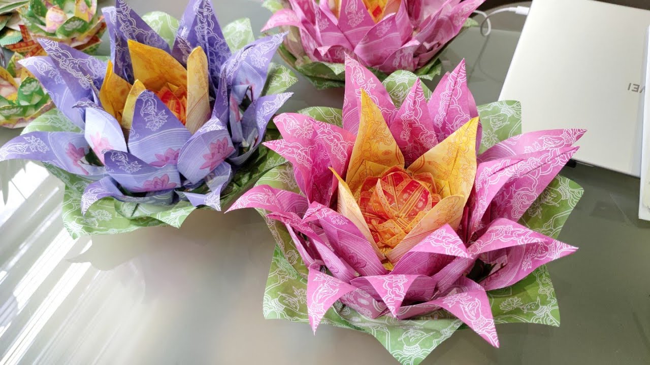 【悔悟莲】大睡莲 简单折法 新手一学就会 ‖Origami Big Lotus