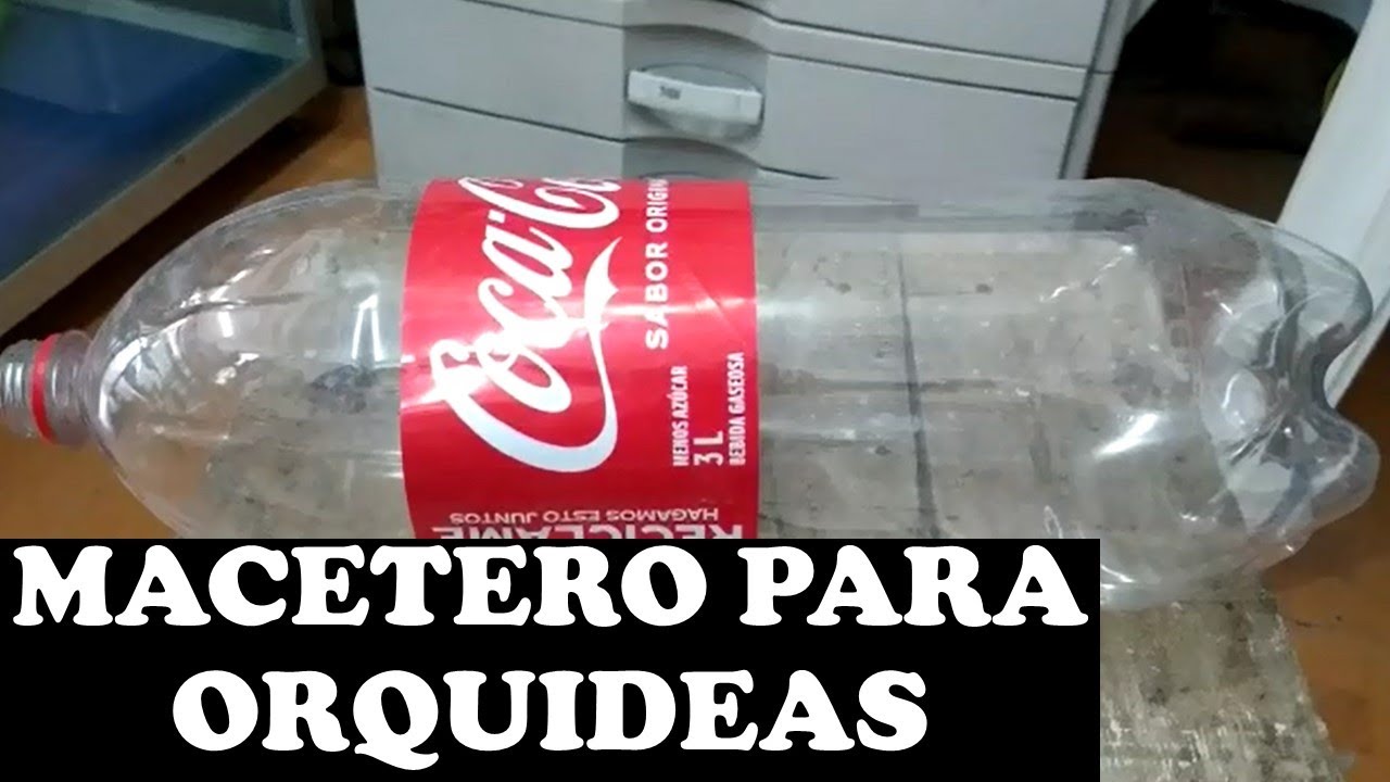 Macetero para orquideas con botella de refresco