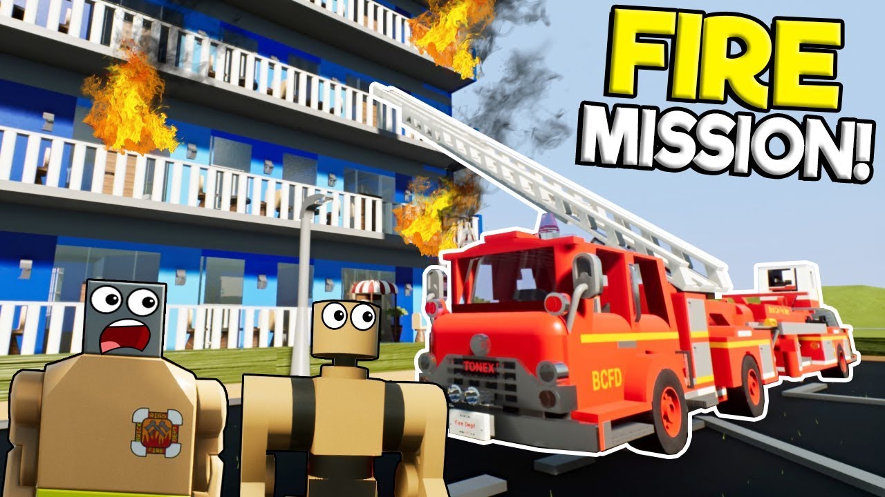 LEGO FIRE FIGHTER RESCUE MISSION & ROLEPLAY! - Brick Rigs Gameplay Roleplay - Lego Fire Truck