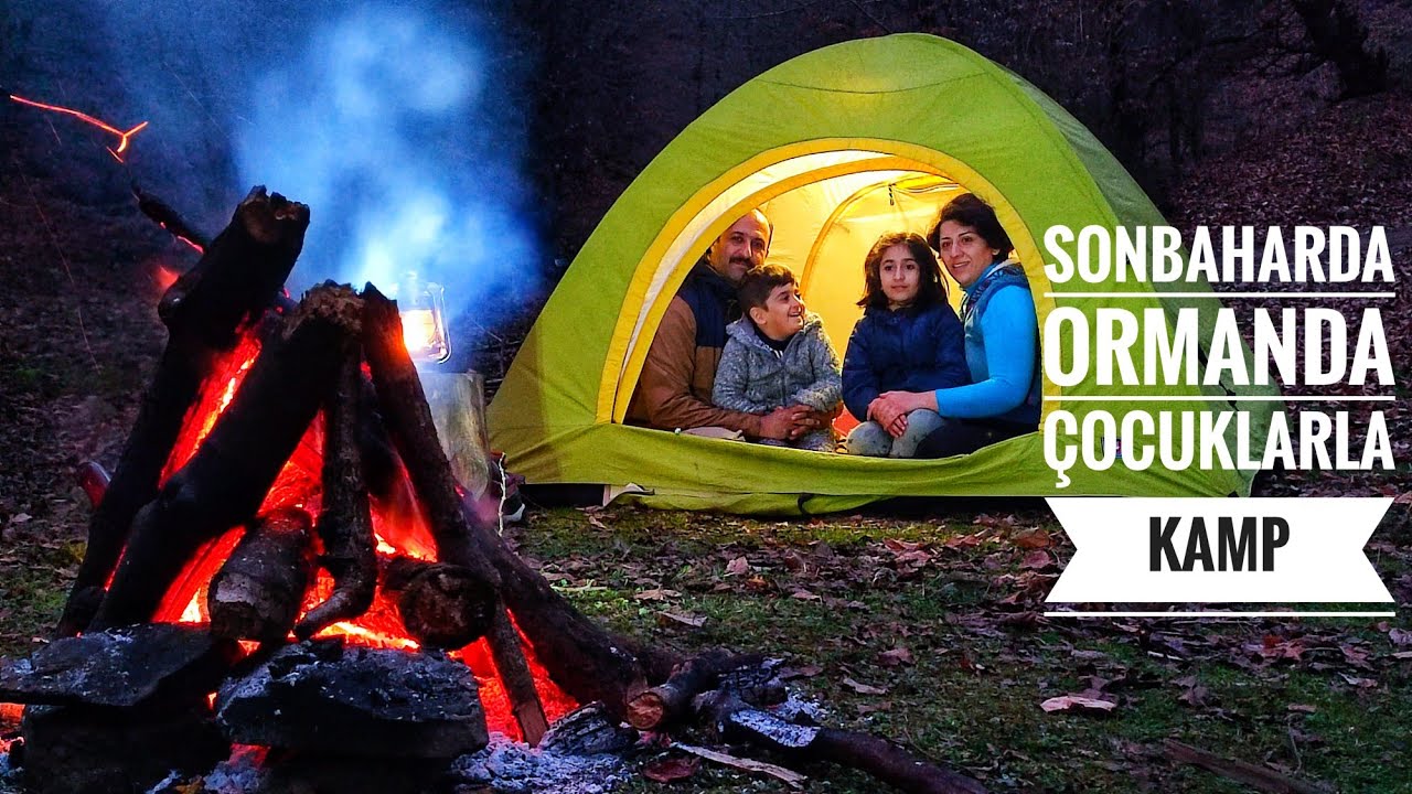 Not Solo Camping in the Forest - ASMR - Ormanda Çocuklarla Kamp