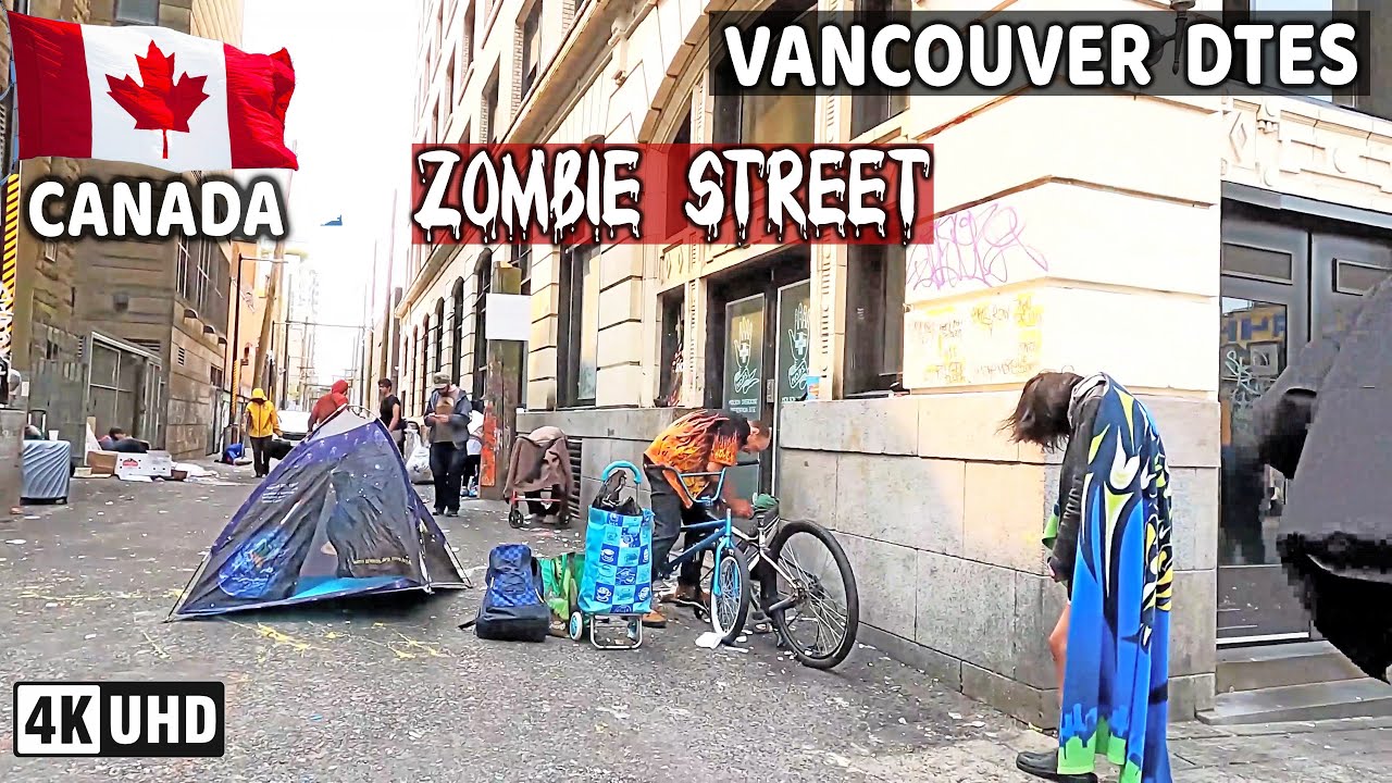 🇨🇦 【4K】 East Hastings St. Downtown Vancouver BC, Canada. Street Walk. Go Pro Hero 10.