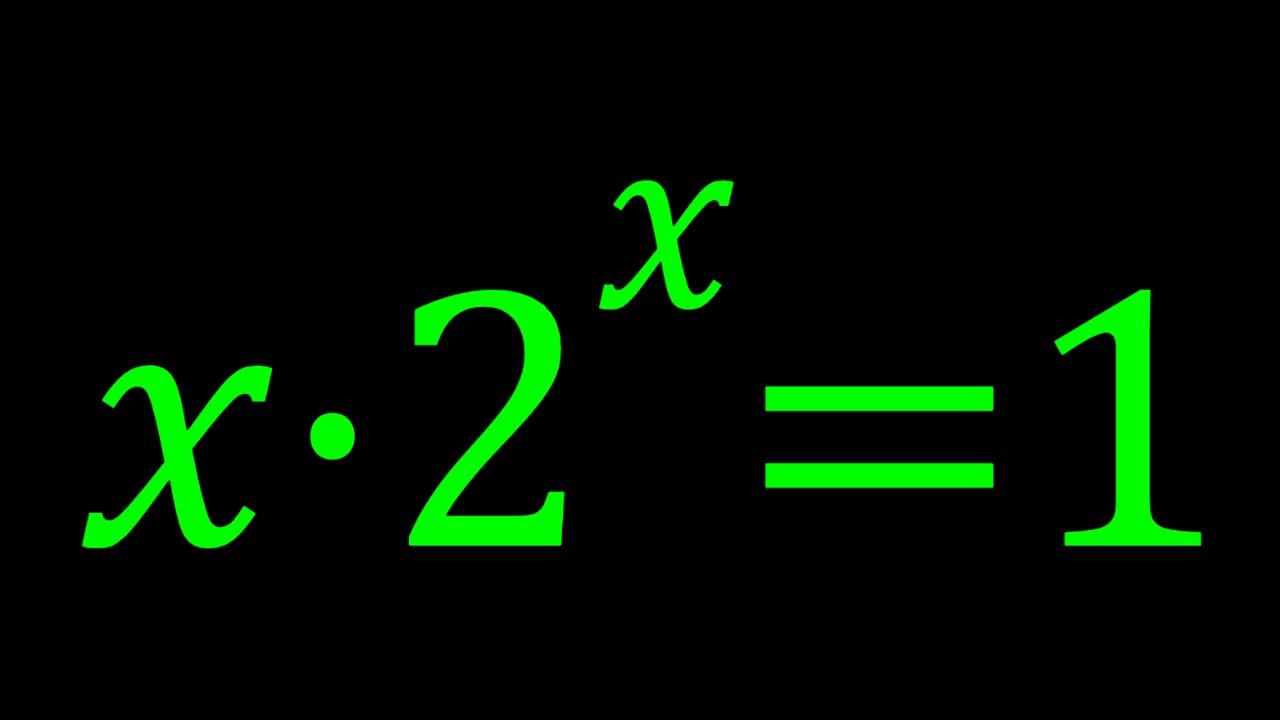 A Nice Exponential Equation | A Special Function