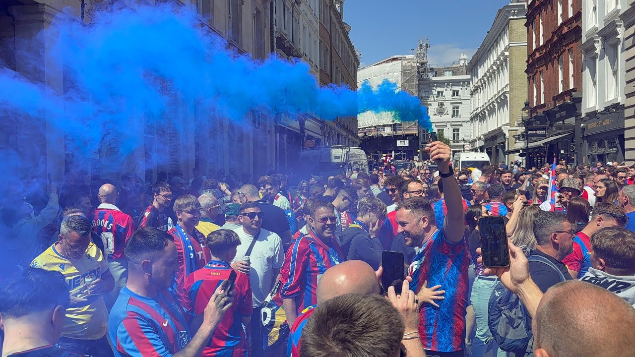 Crystal Palace Fans Celebrate Historic FA Cup Win in Central London | CPFC Beat Man City 2025