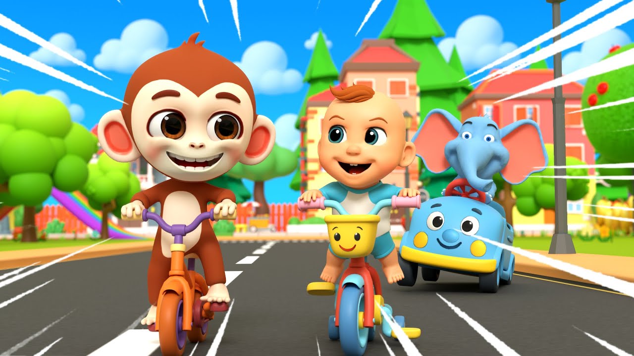 Bike Race Adventure Song | Old MacDonald Farm Animals | Count Ten Ducks | Baby Coco's Nursery Rhymes