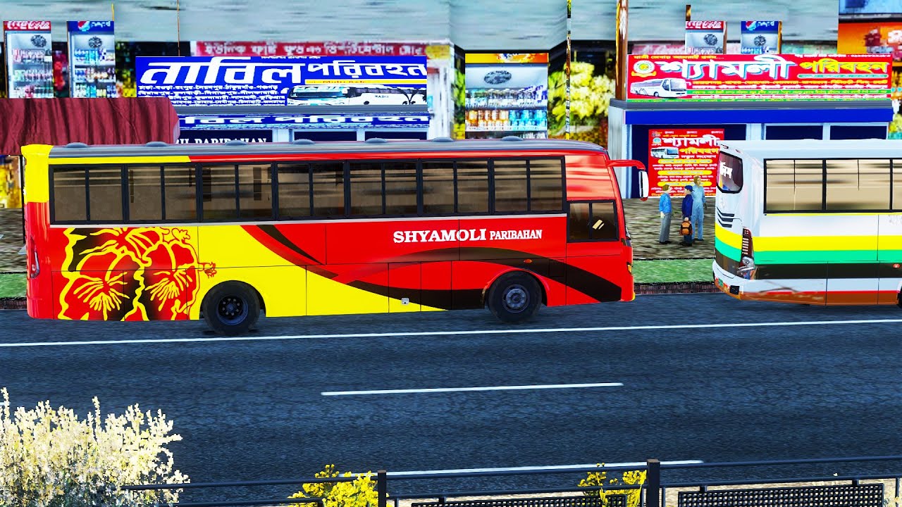 Shyamoli Paribahan Hino 1j Non Ac | Dhaka-Panchagarh| MBD Map V8 By Jahidul Alam Akash