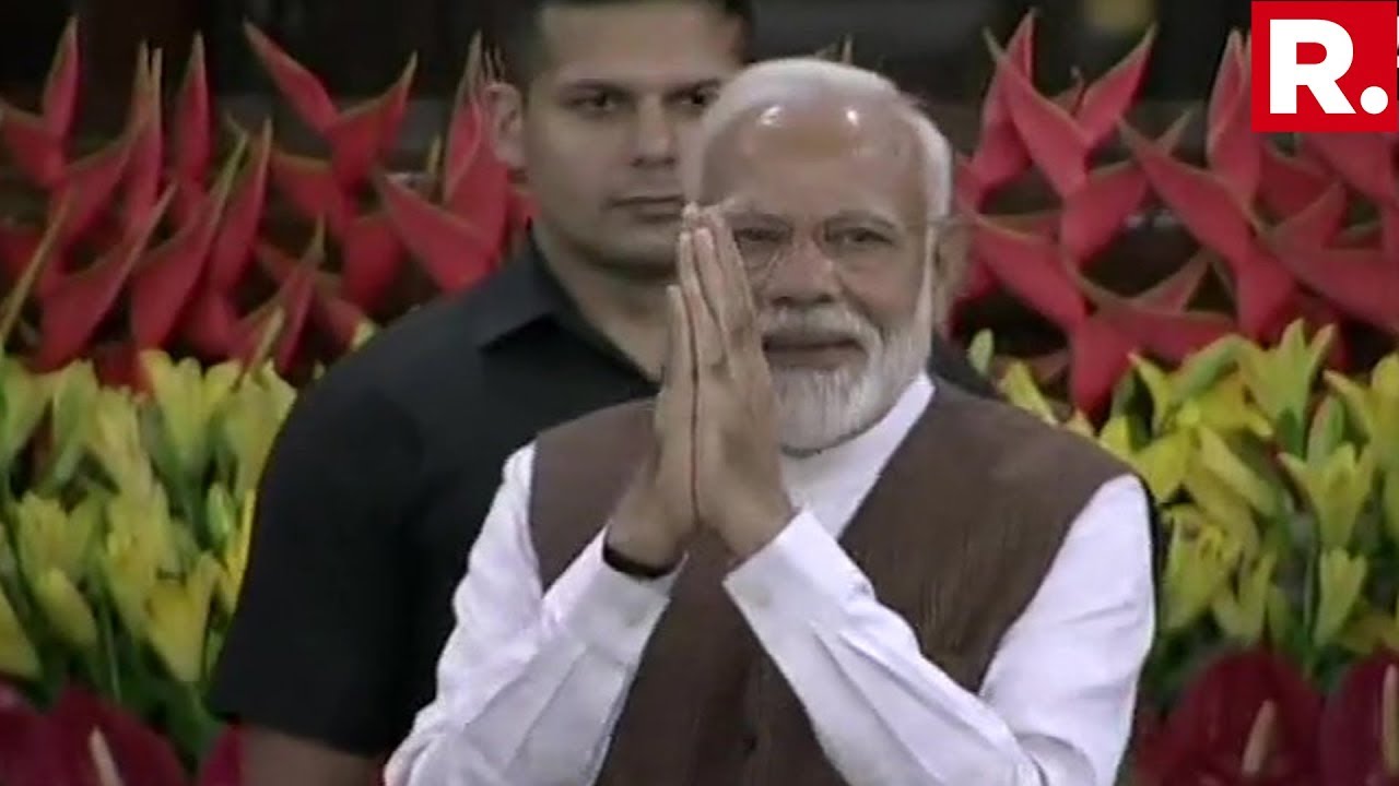 PM Modi Arrives In Parliament's Central Hall, NDA Parliamentary Meeting Begins