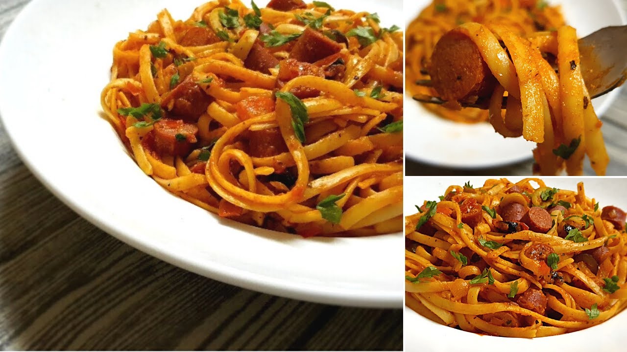 One-Pot Hot Dog Pasta Recipe | أسرع طبق باستا…مكرونة بالهوت دوج في عشر دقائق🍝