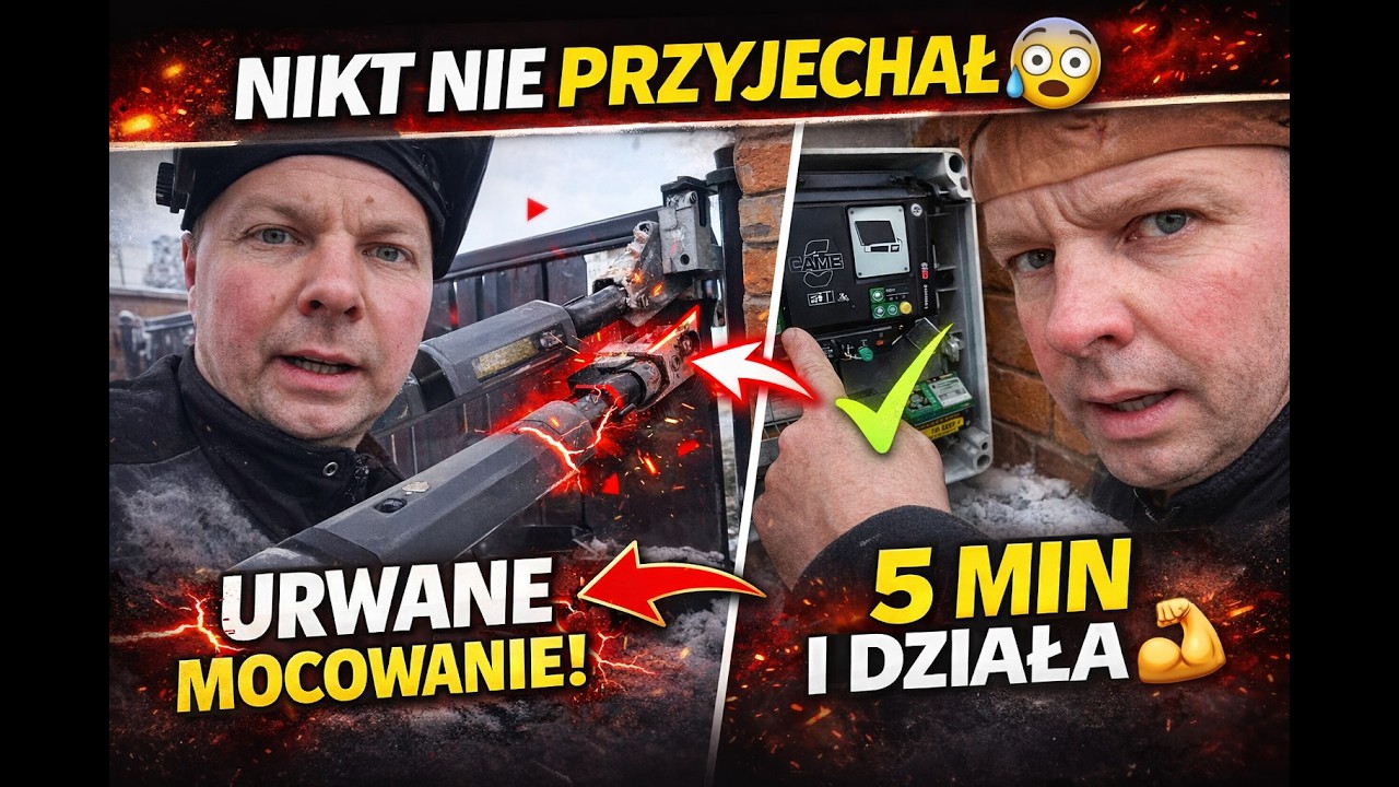 Wyrwane mocowania z bramy dwuskrzydłowej Came ATi , Szybkie zlecenie , nikt nie chciał przyjechać ?