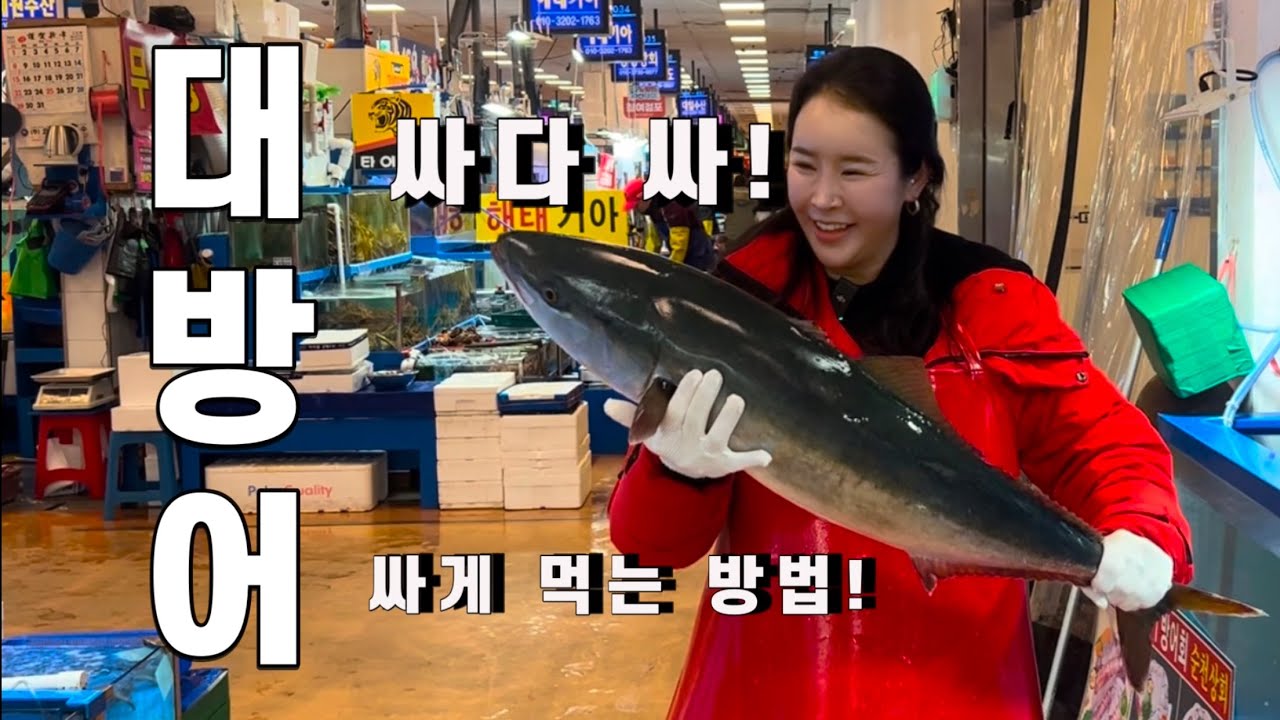 노량진 수산시장에서 대방어 싸게 먹는방법 알려드립니다❗️방어 드실분들 필수시청‼️(내돈내산, 방어 먹방)