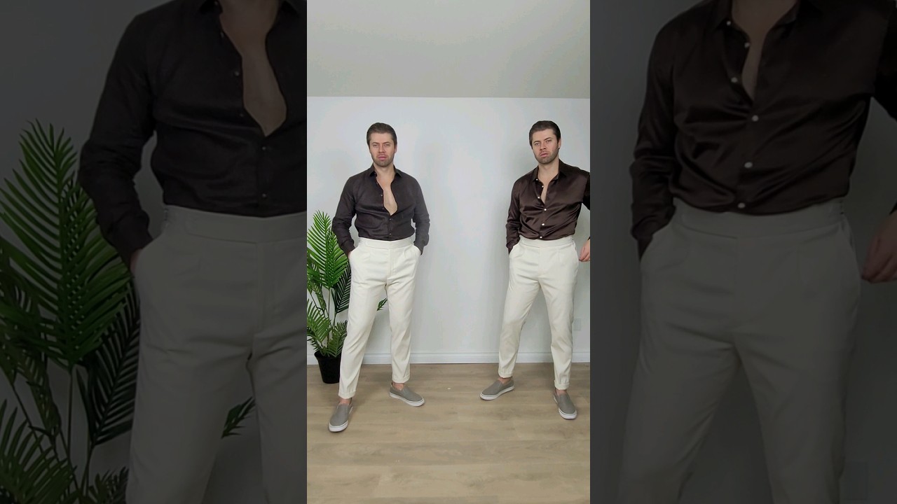 Brown Linen vs Brown Silk Shirt! #styletips #linenshirts #fashionideas #mensfashion #fashiontrends