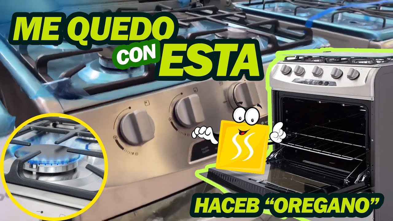COCINA A GAS HACEB HA-OREGANO INOX 4Q SISTEMA l EVITA FUGAS DE GAS EN EL HORNO!!