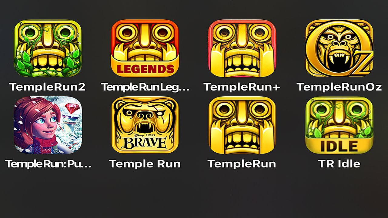 Temple Run 2 Frozen Shadows/Temple Run Legends/Temple Run+/Temple Run OZ/Temple Run Puzzle Adventure