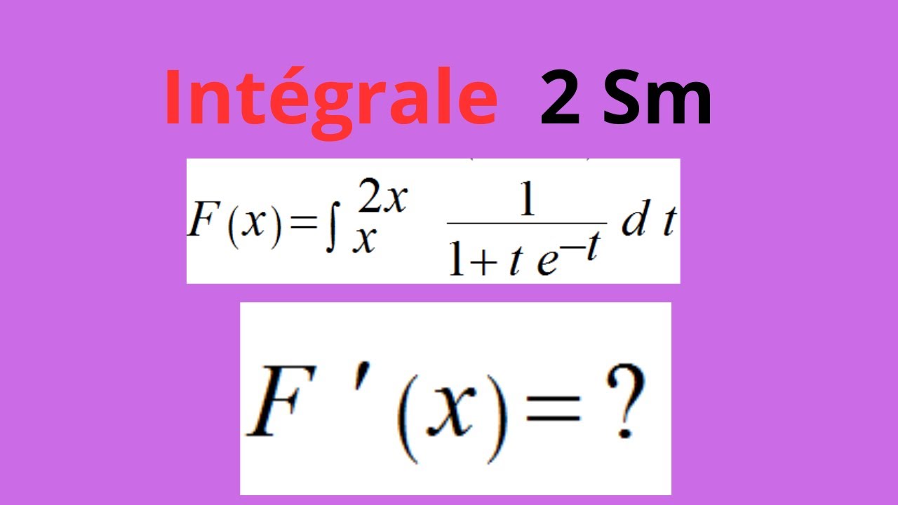 Comment montrer q'une  fonctin définie par intégrale est dérivable et commment calculer sa dérivé