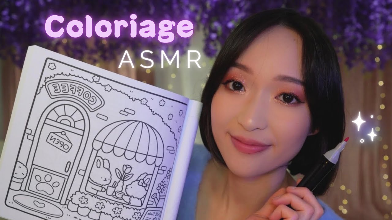 ASMR ✍🏻 Coloriage cozy 🐻 (bruits de feutres, chuchotements... ) ✏️📚