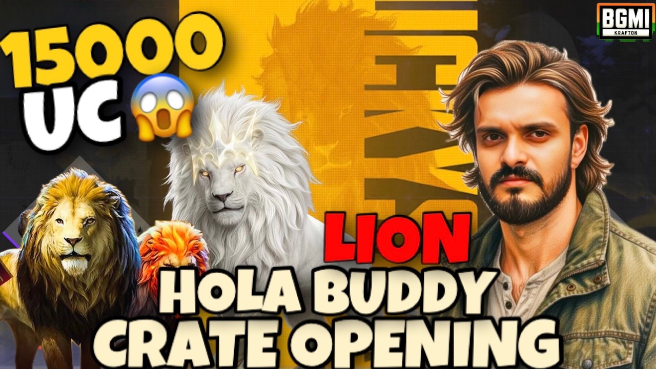 &ldquo;BEST COMPANION EVER! 🔥15000 UC New Hola Buddy Crate Opening | Lion Hola Buddy Lucky Spin in BGMI&rdquo;