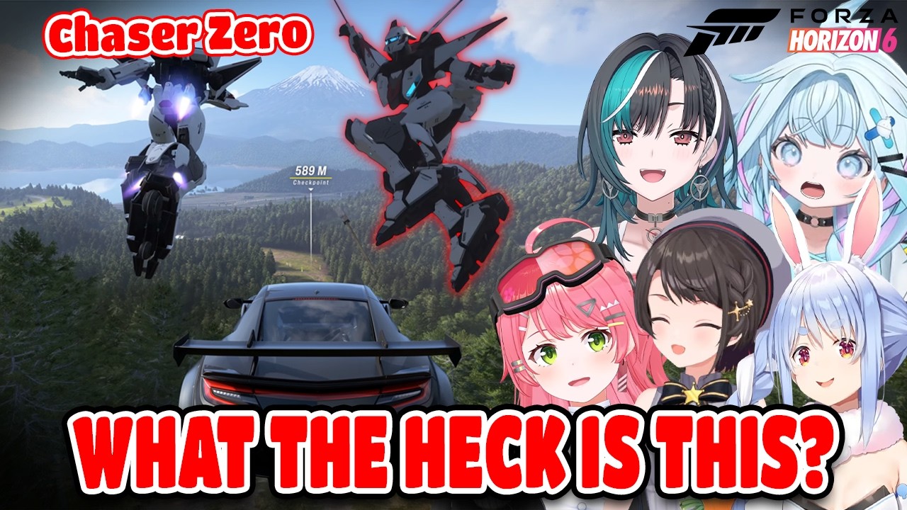 Hololive Girls Reactions To Gundam Boss Race In Forza Horizon 6 Hololive【ENG SUB】