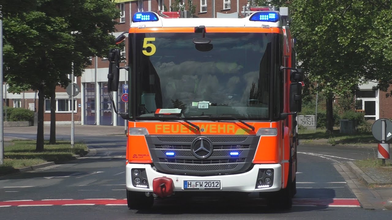 05-HLF-01 Feuerwehr Hannover Feuerwache 5 auf Einsatzfahrt in Hannover