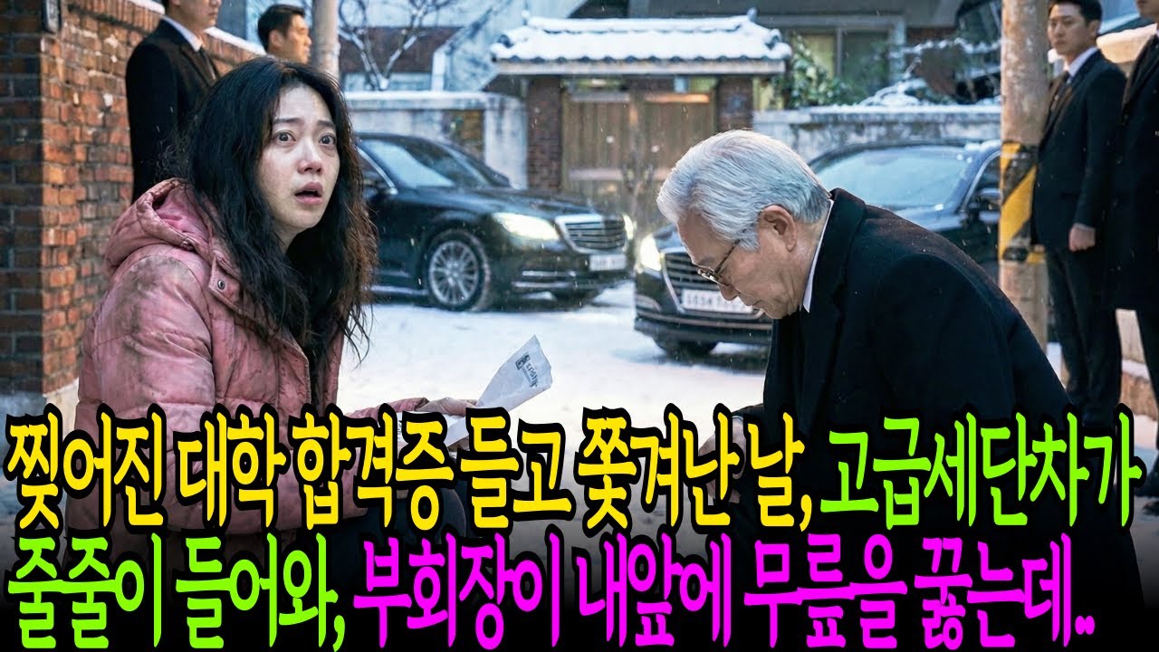 찢어진 대학합격증 들고 쫓겨난 날 고급세단차가 줄줄이 들어와 부회장이 내앞에 무릎을 꿇는데 l감동사연 l눈물사연 l노후사연 l시니어사연