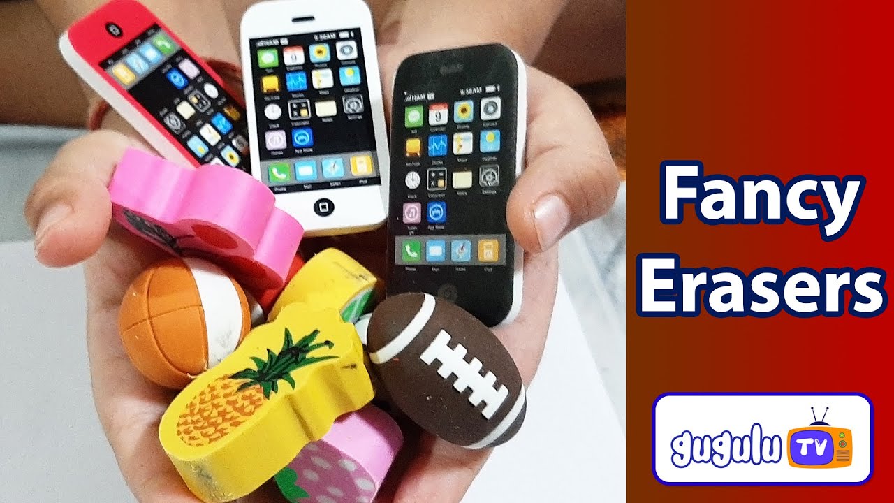 Fancy Erasers Unboxing For Kids | Fruit Eraser | Ball Shaped Erasers | Phone Erasers