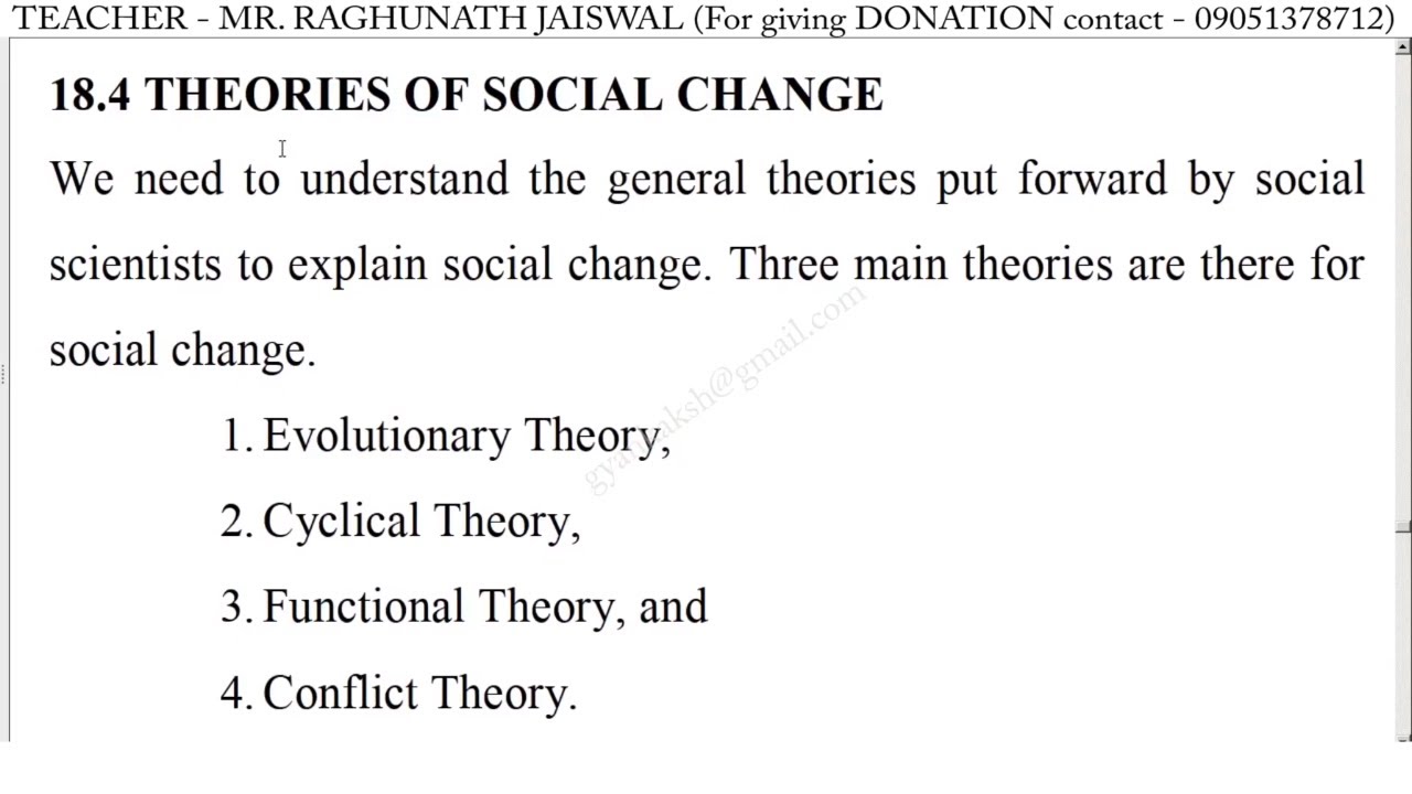 Theories of Social Change | सामाजिक परिवर्तन के सिद्धांत | Sociology | समाजशास्त्र