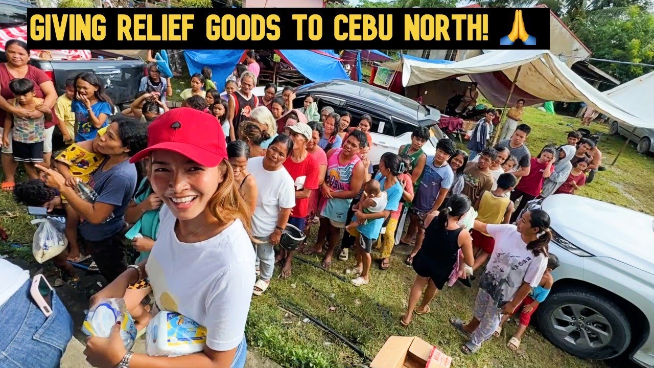 Giving Relief Goods To Cebu North - Bogo city