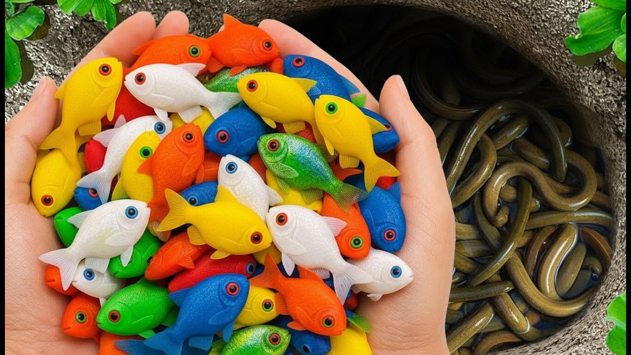 Catch Tropical Fish in Giant Colorful Eggs, Betta Fish, Discus fish, Phoenix Fish, Glassfish #12