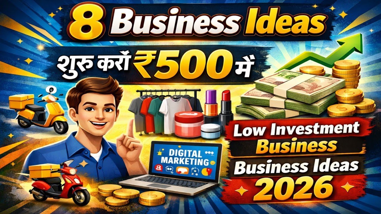 8 Business ideas शुरू करो ₹500 मेंLowinvestment business | Business ideas 2026